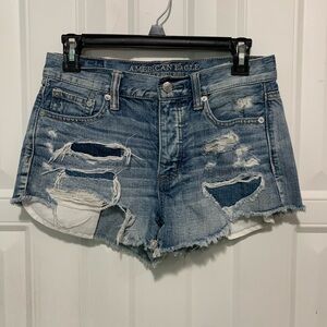 Vintage Blue Distressed Jean Shorts